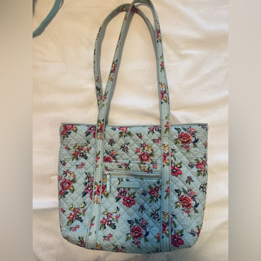 Vera Bradley Blue Floral Tote, Excellent Condition